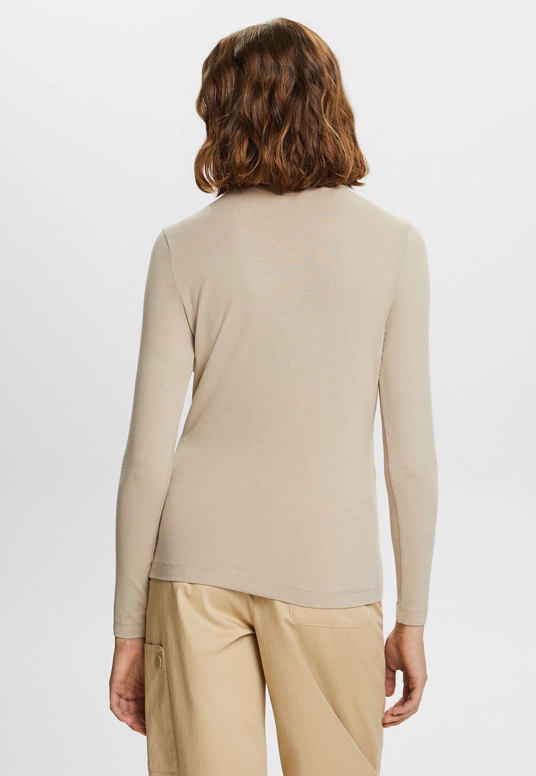 Polera de punto con cuello alto slim fit Mujer Esprit-1