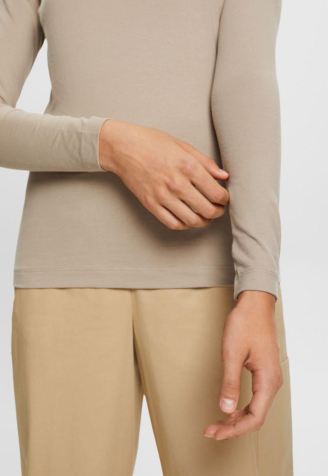 Polera de punto con cuello alto slim fit Mujer Esprit-2