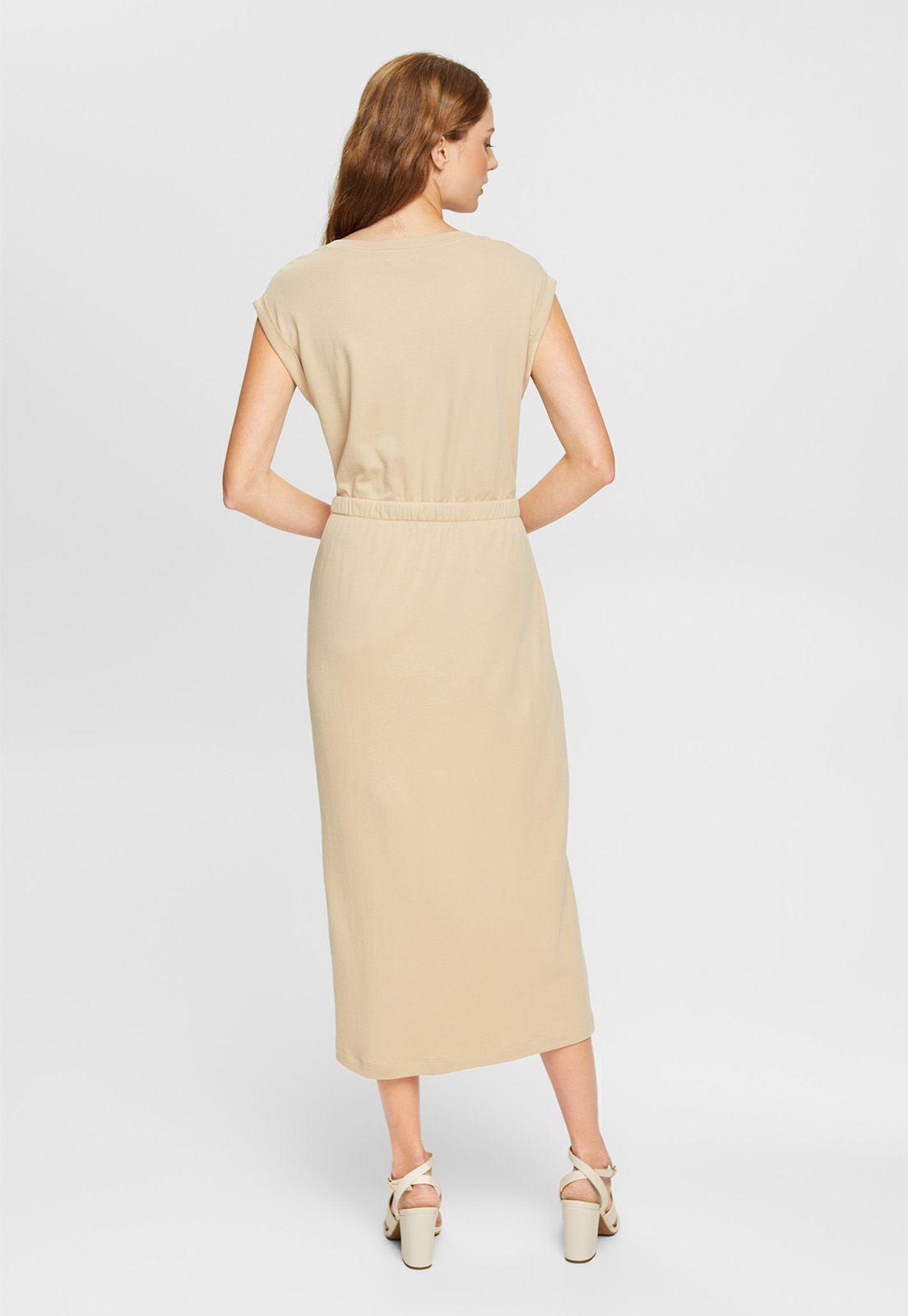 Vestido Midi De Punto Con Lazada Mujer Esprit-1