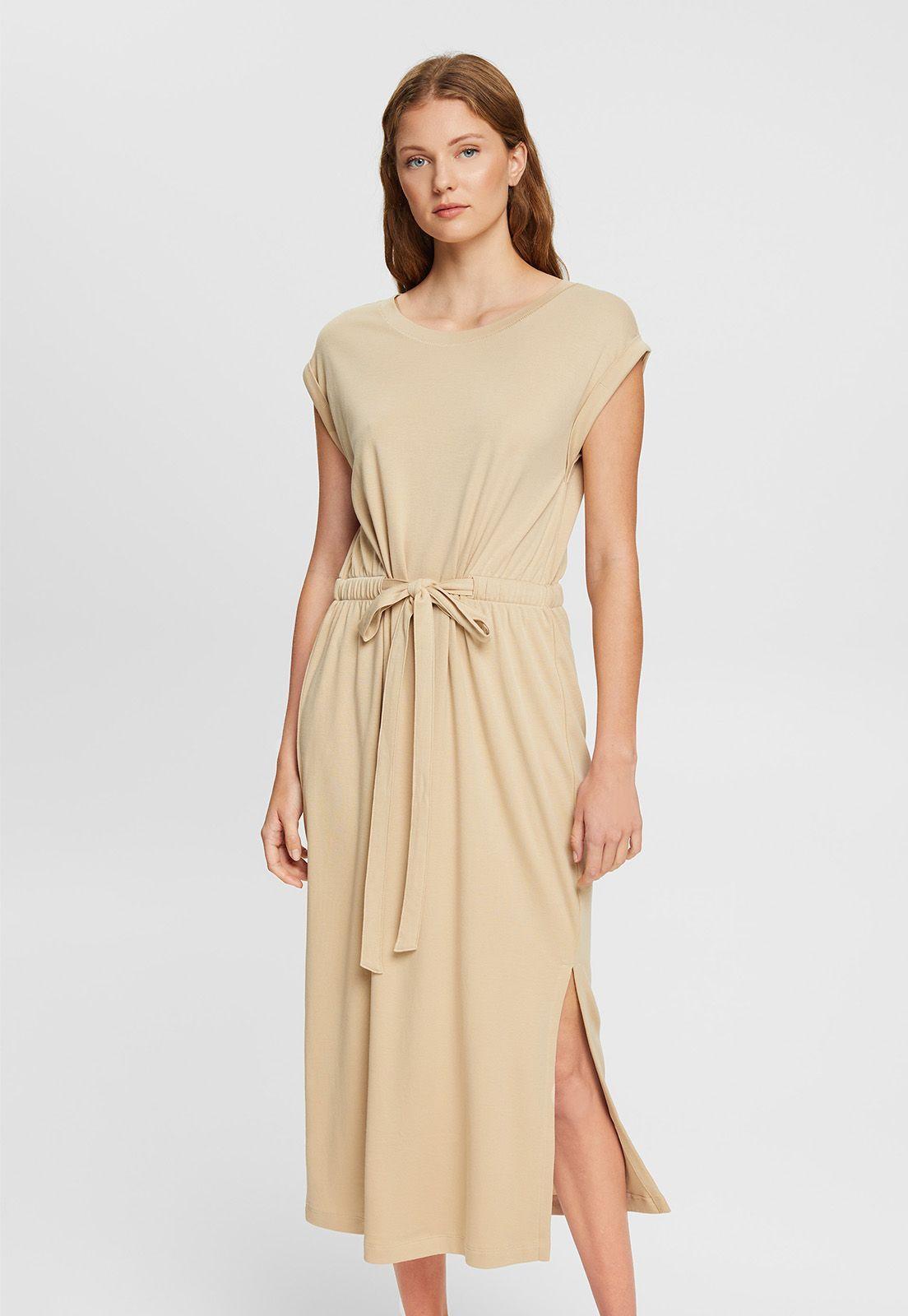Vestido Midi De Punto Con Lazada Mujer Esprit-2