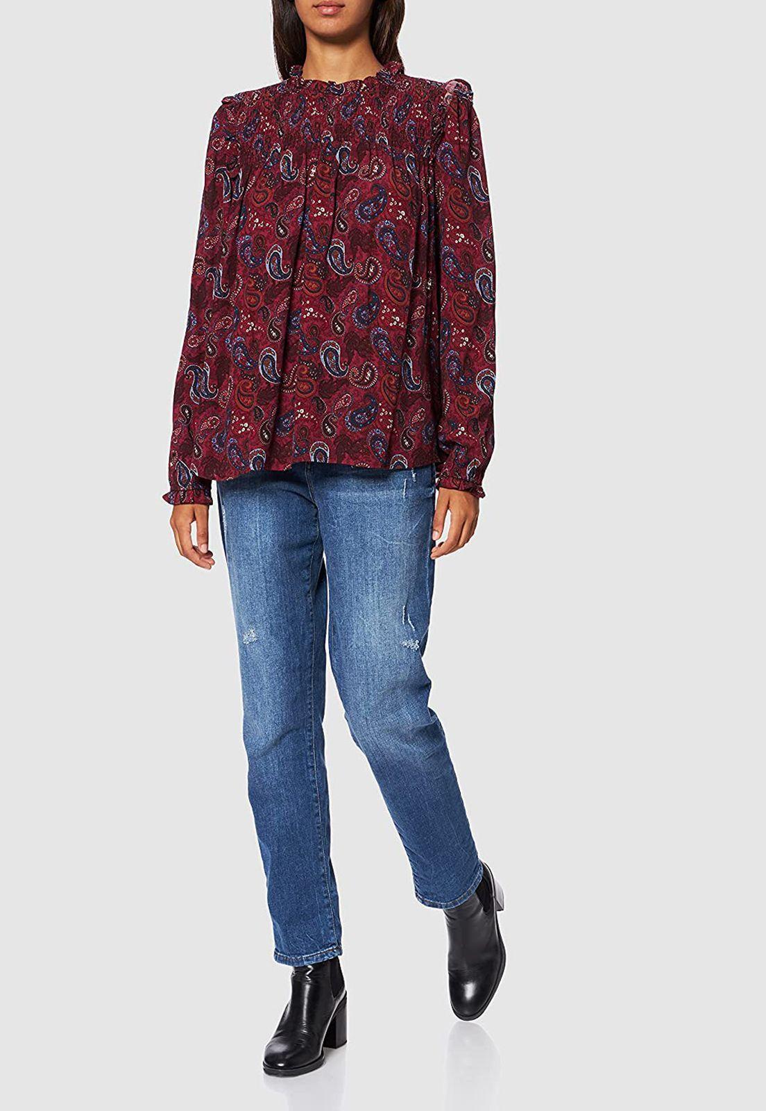 Blusa Estampada Manga Larga Esprit Azul marino-0