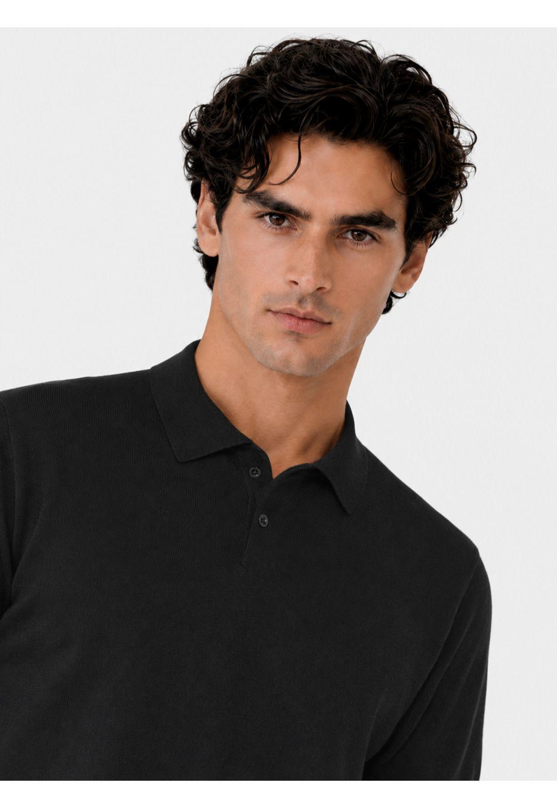 Polera Tejida Regular Fit Negro Arrow PO34045NE-2