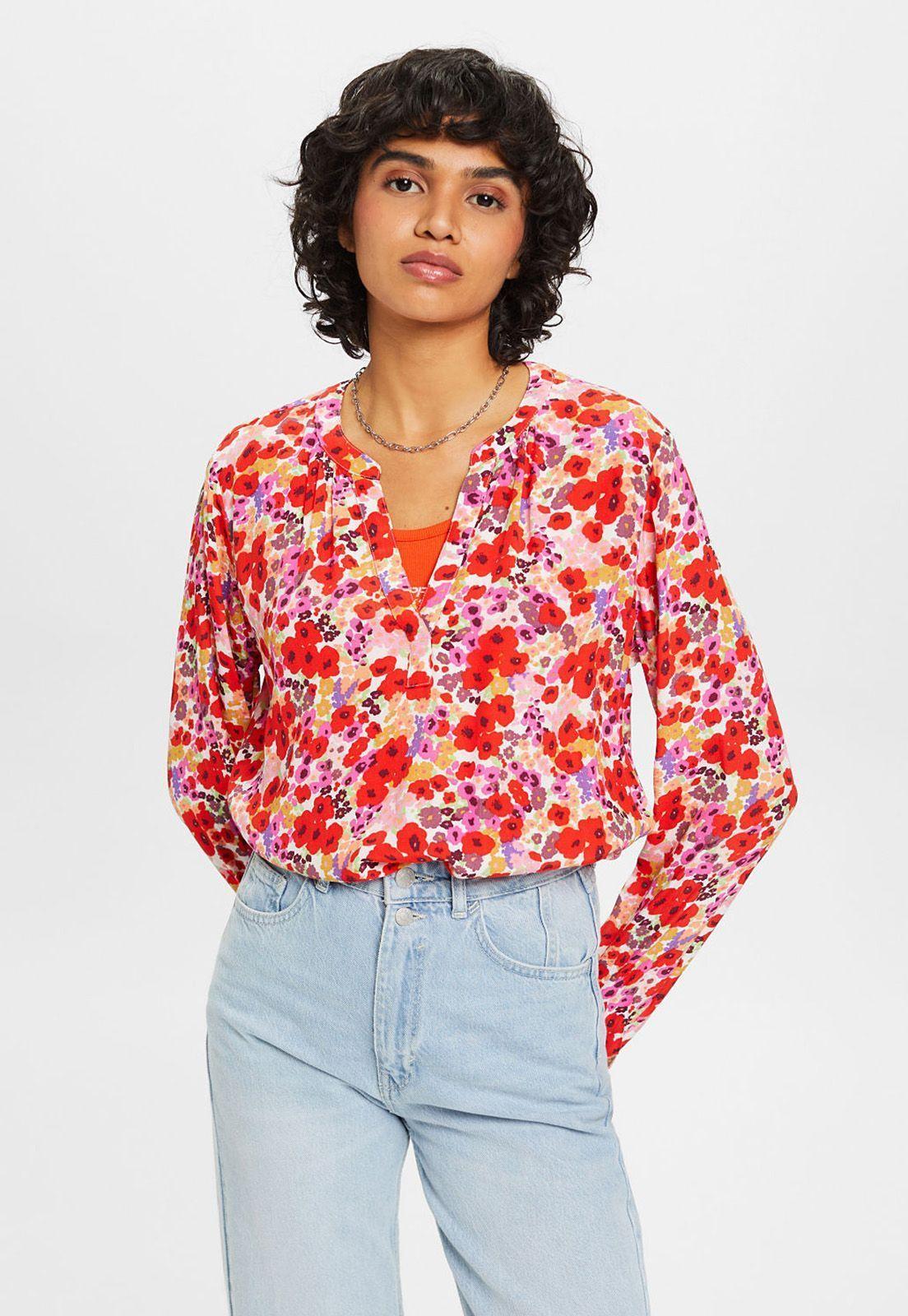 Blusa Con Diseño Floral Mujer Esprit Multicolor-0