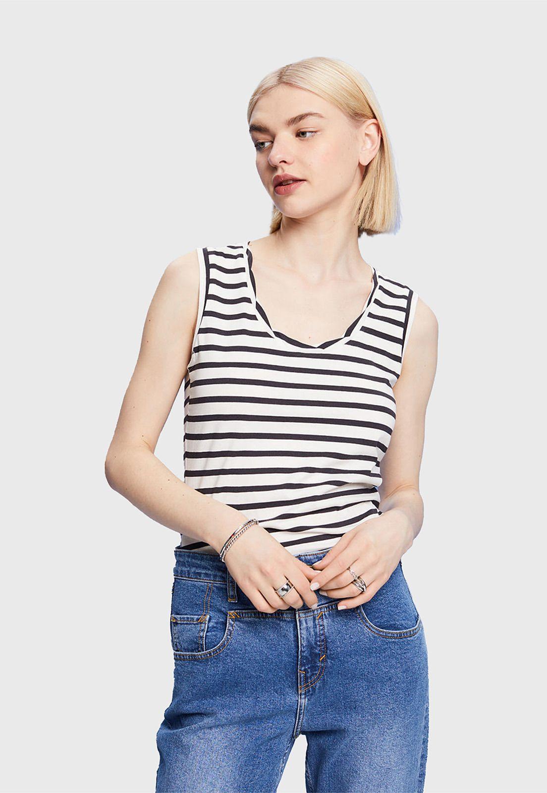 Polera de Tirantes a Rayas Mujer Esprit 053EE1K311-0