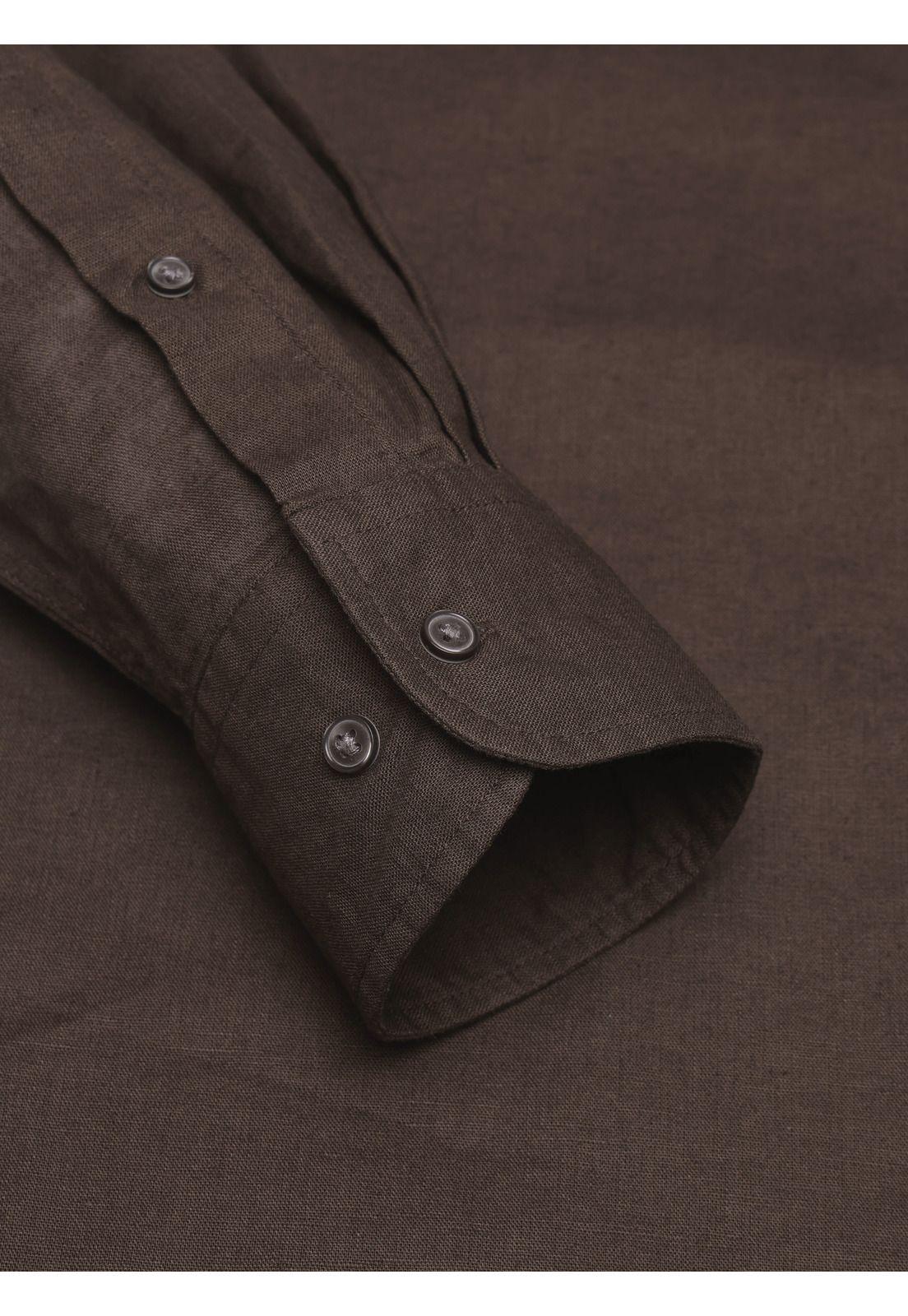 Camisa Lino Algodón Regular Fit Café Arrow CM34051CA-5
