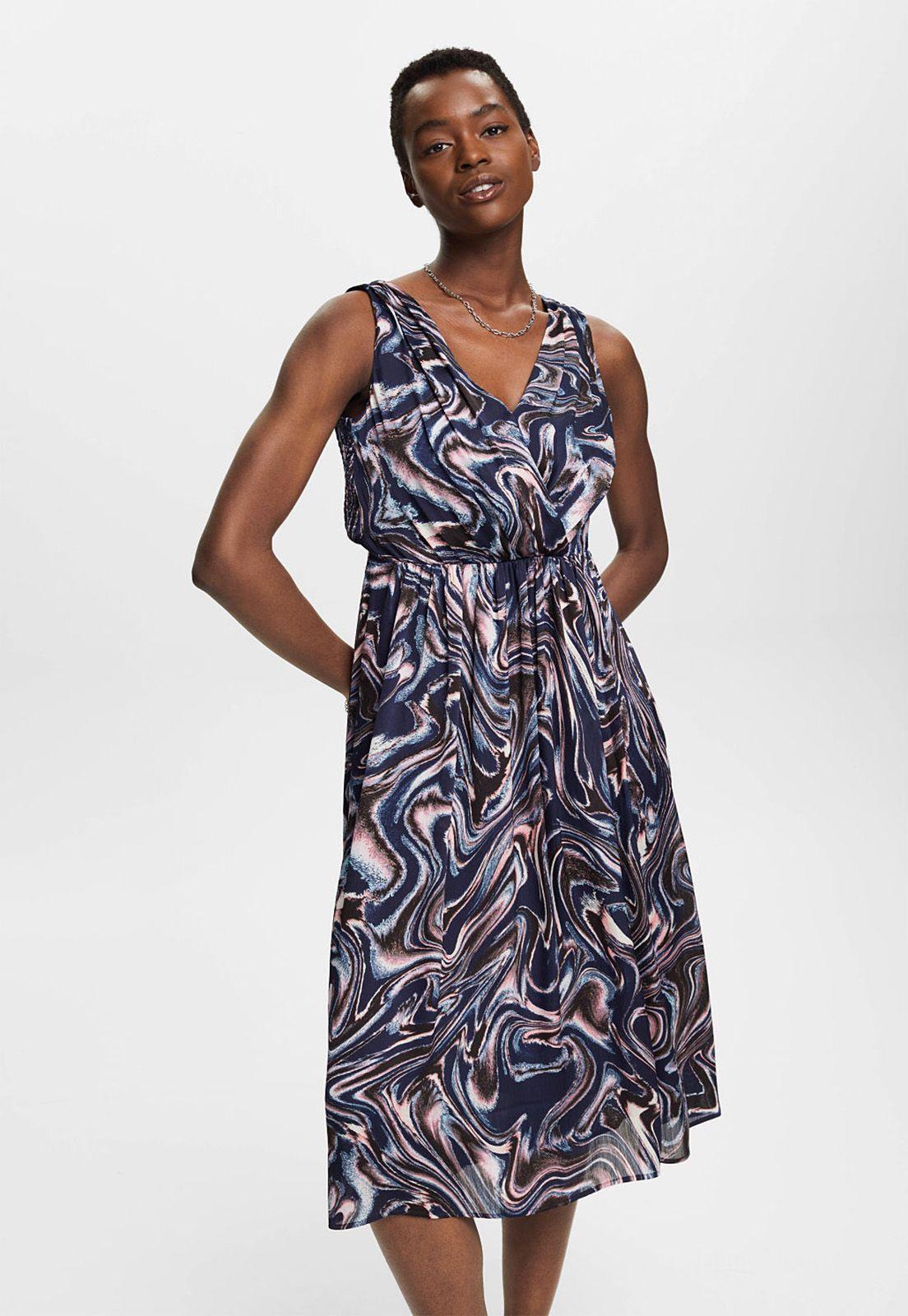 Vestido Midi Sin Mangas Con Estampado Mujer Esprit-0
