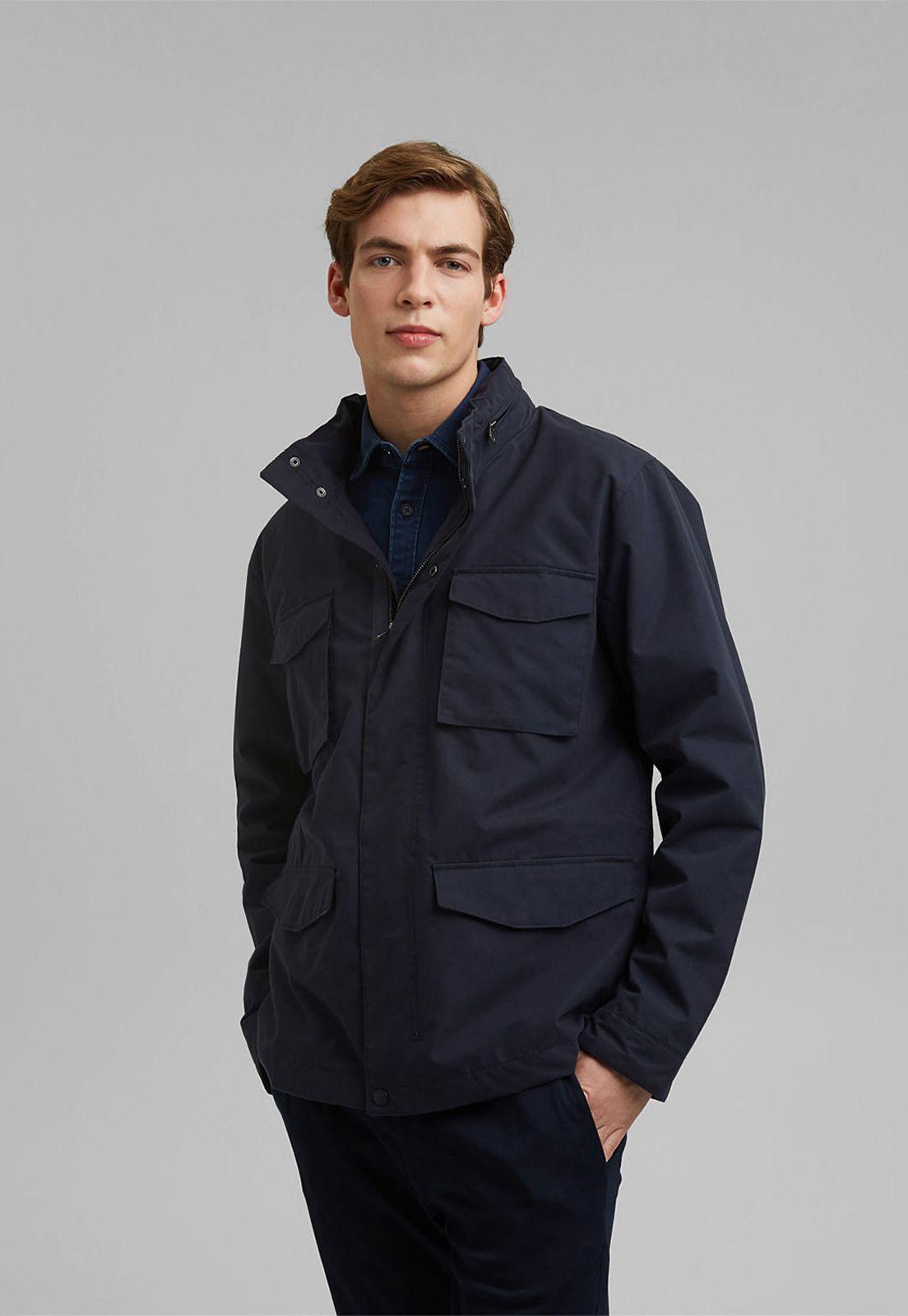 Chaqueta Hombre Impermeable Esprit Azul oscuro-4