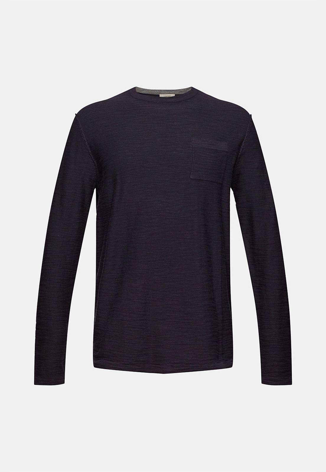 Sweater Con Bolsillo Hombre Esprit Azul marino-3