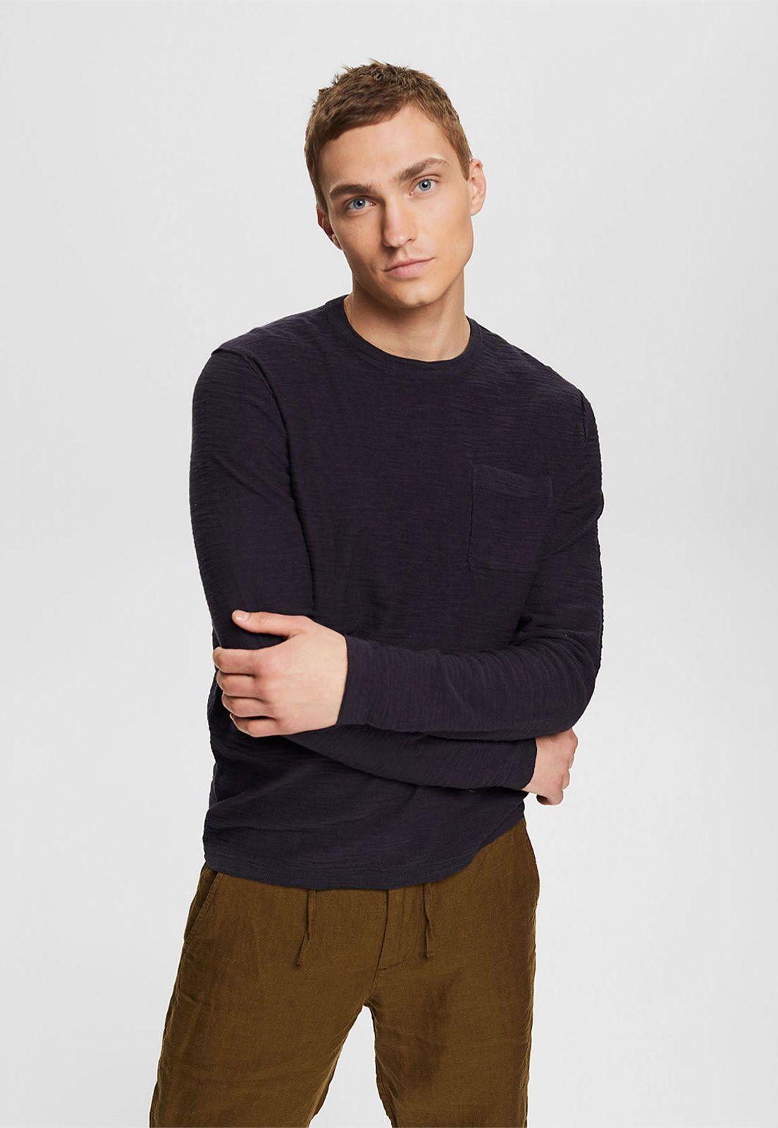 Sweater Con Bolsillo Hombre Esprit Azul marino-0