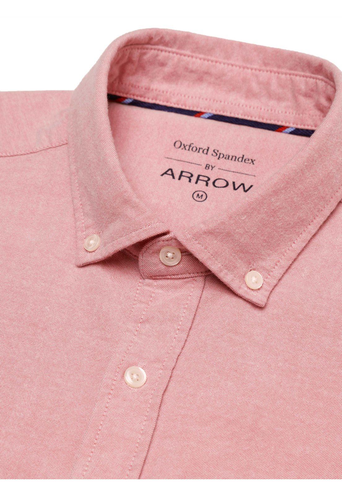 Camisa Oxford Spandex Regular Fit Rosado Arrow CM34001RD-4