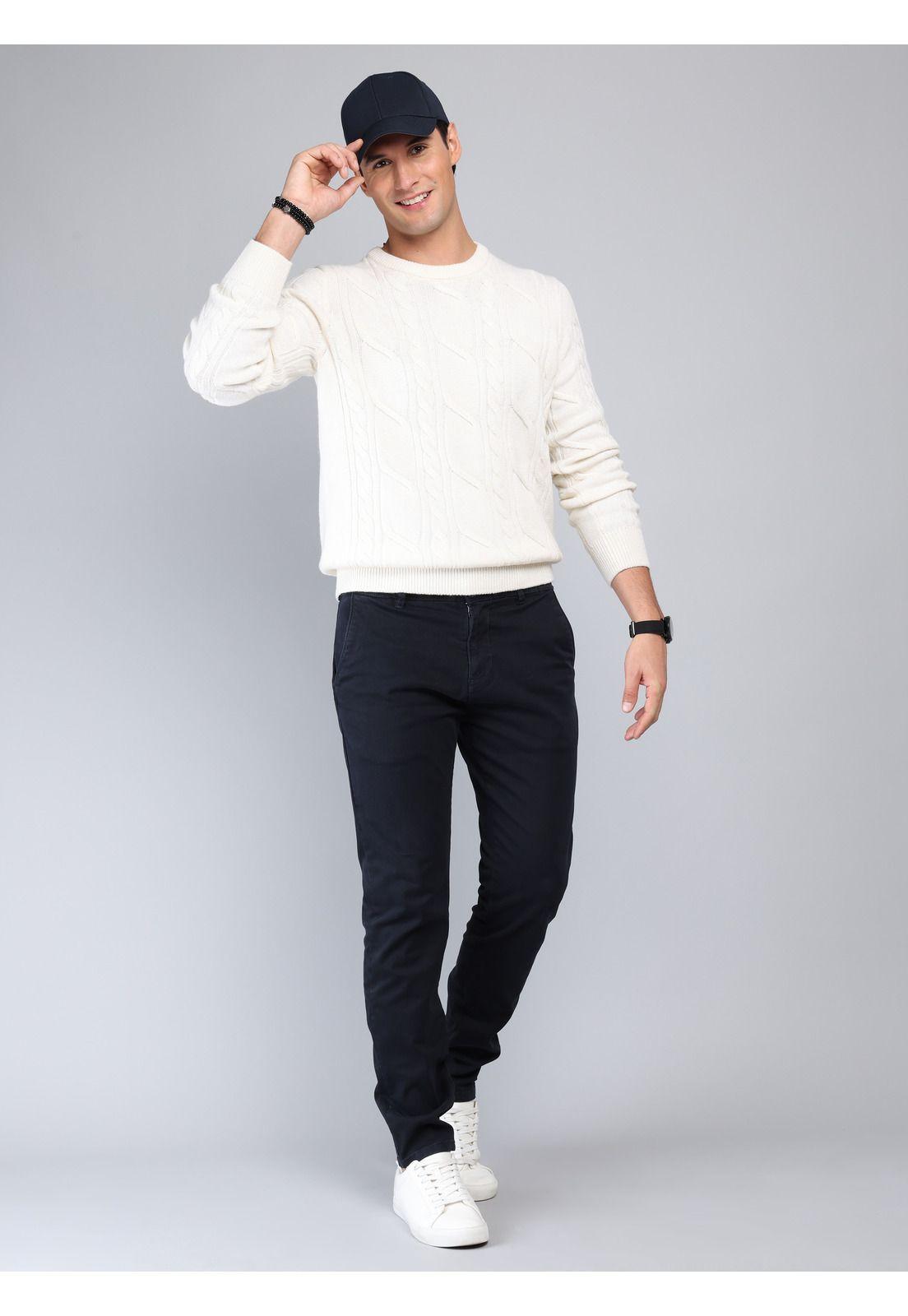 Pantalón Chino Spandex Regular Fit Azul Marino Soviet SCIB085NB-3