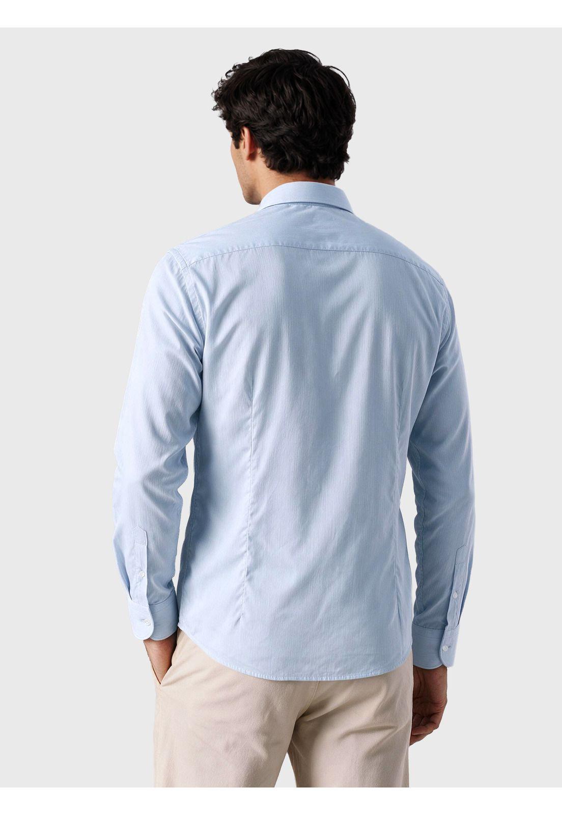 Camisa Lisa Spandex Slim Fit Celeste Arrow CMI3411CE-1