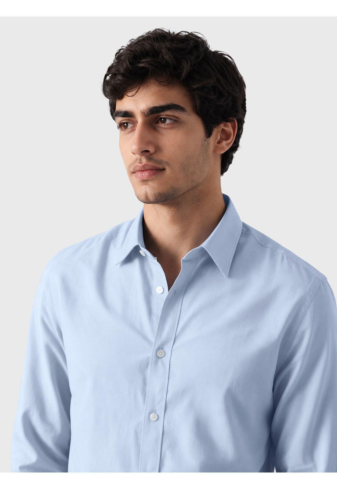 Camisa Lisa Spandex Slim Fit Celeste Arrow CMI3411CE-2