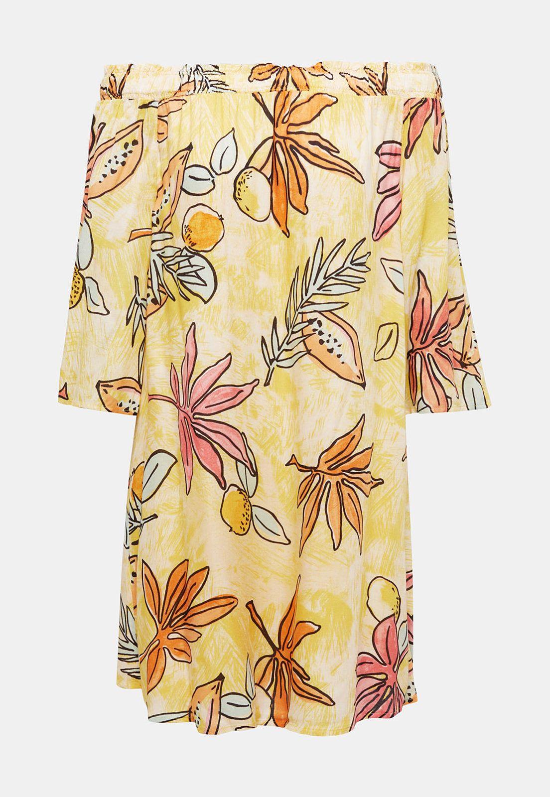 Vestido estampado sin hombros-3