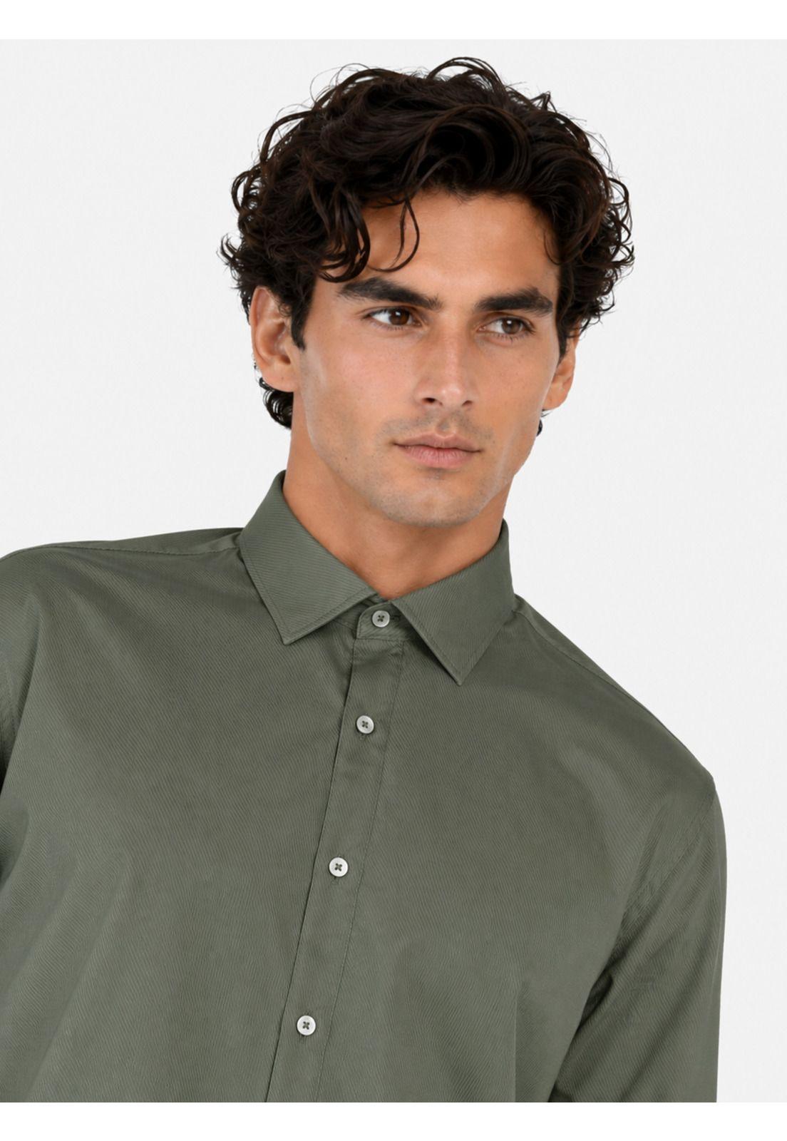 Camisa Formal Spandex Slim Fit Oliva Arrow ARM0645OL-2