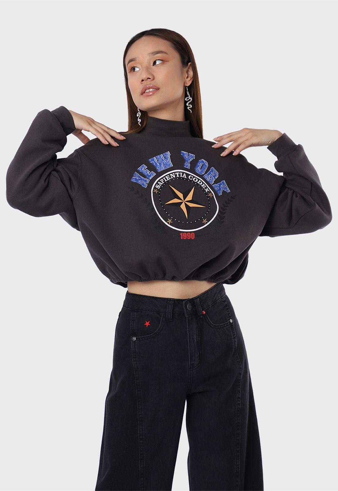 Polerón Crop Cuello Alto Soviet SPLMI20GR-1