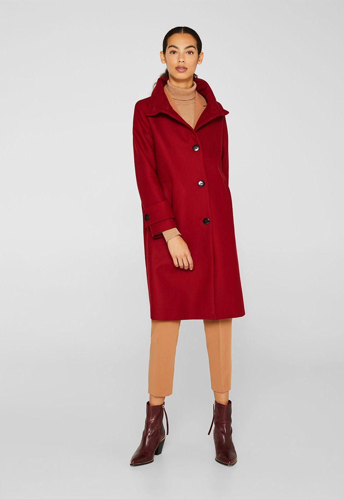 Abrigo Mujer Con Cuello Alto Esprit-1