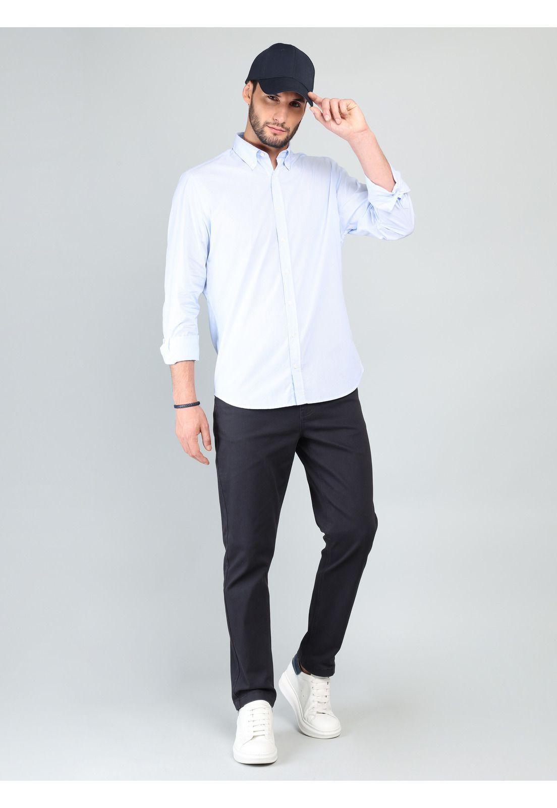 Camisa A Rayas Regular Fit Celeste Arrow CM33008CE-3