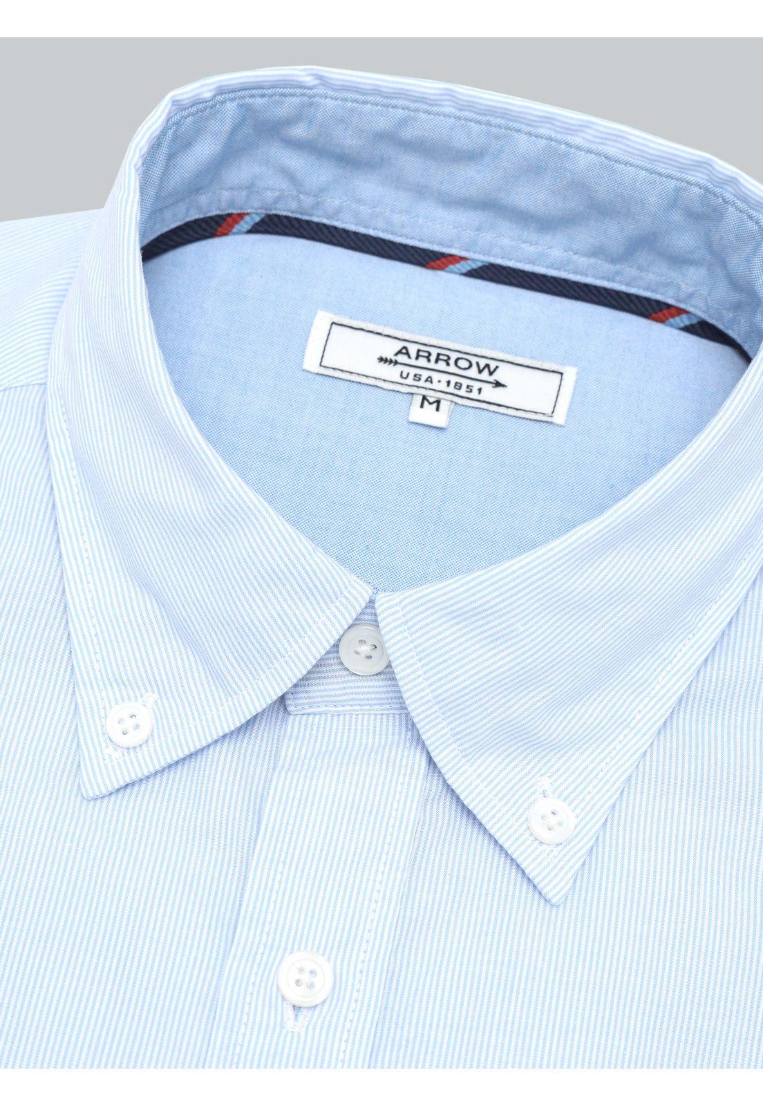 Camisa A Rayas Regular Fit Celeste Arrow CM33008CE-4