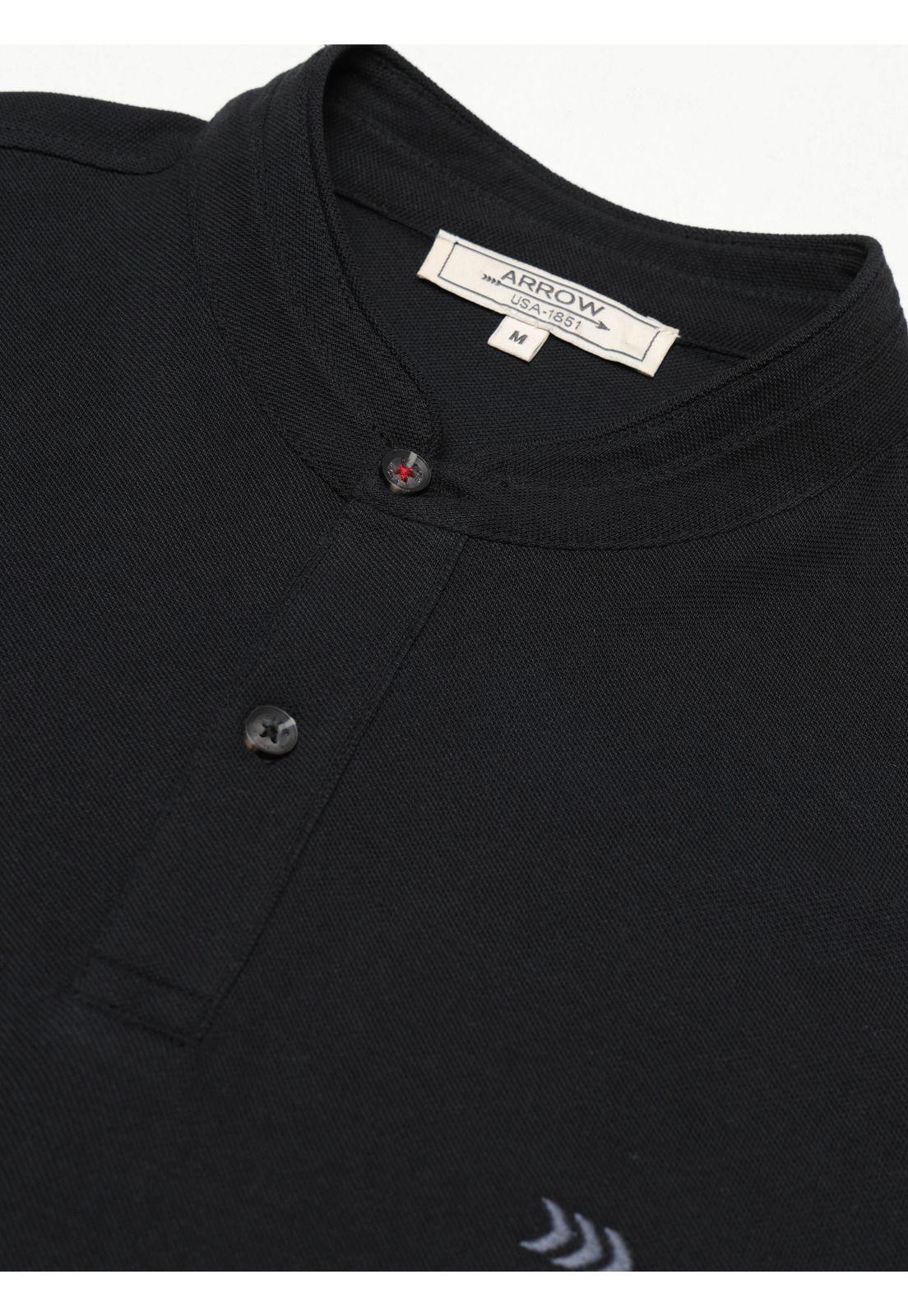 Polera Cuello Mao Regular Fit Negro Arrow PO34037NE-5