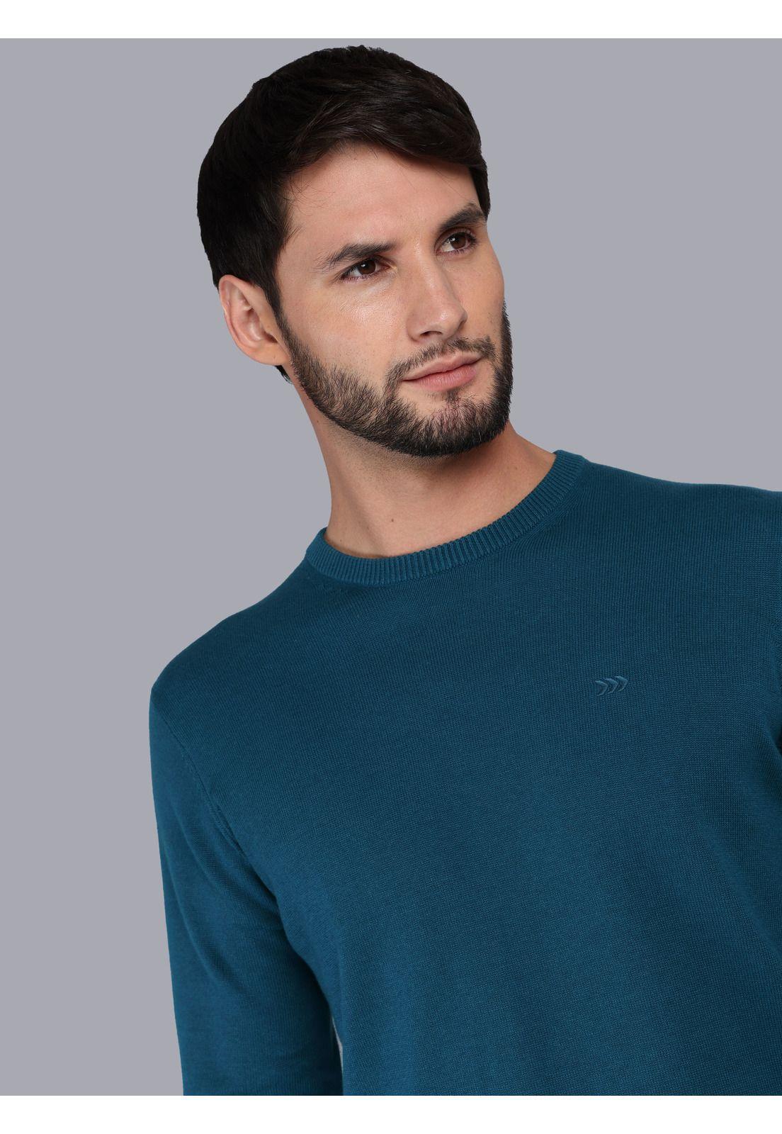 Sweater Cuello Redondo Regular Fit Petroleo Arrow SW33002PE-2