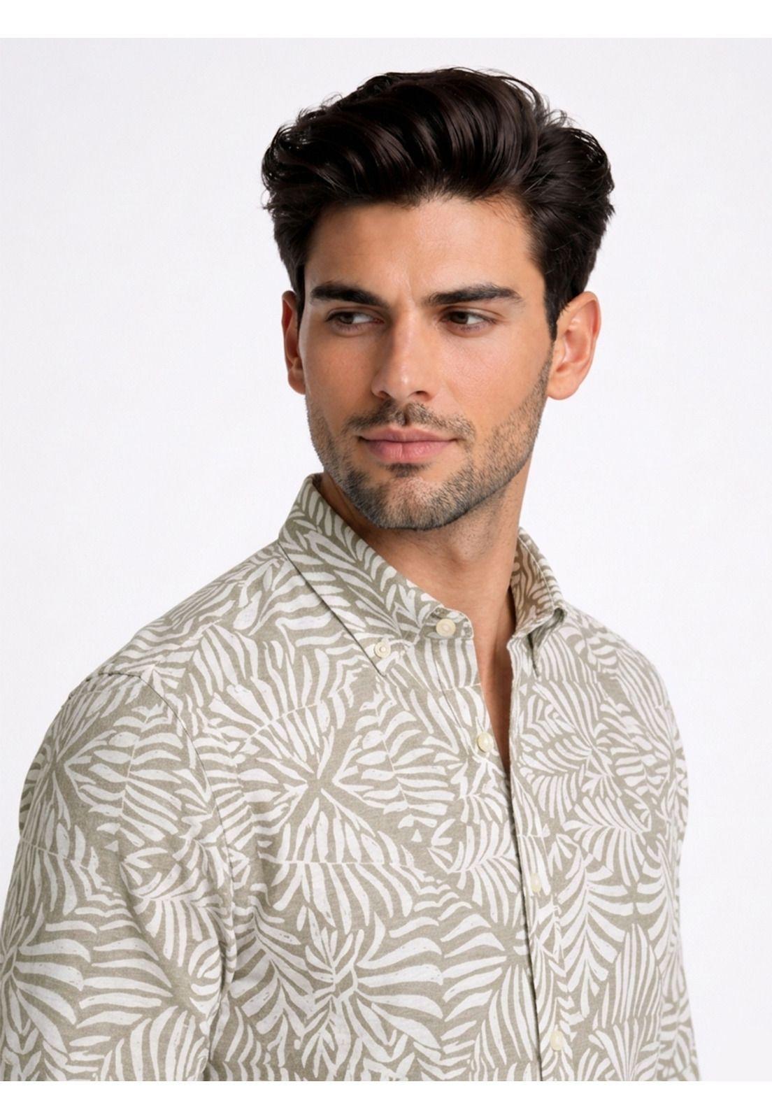 Camisa Print Regular Fit Café Piero Butti PBDVF65CA-2