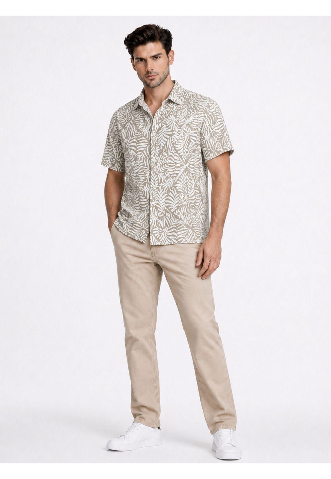 Camisa Print Regular Fit Café Piero Butti PBDVF65CA-3
