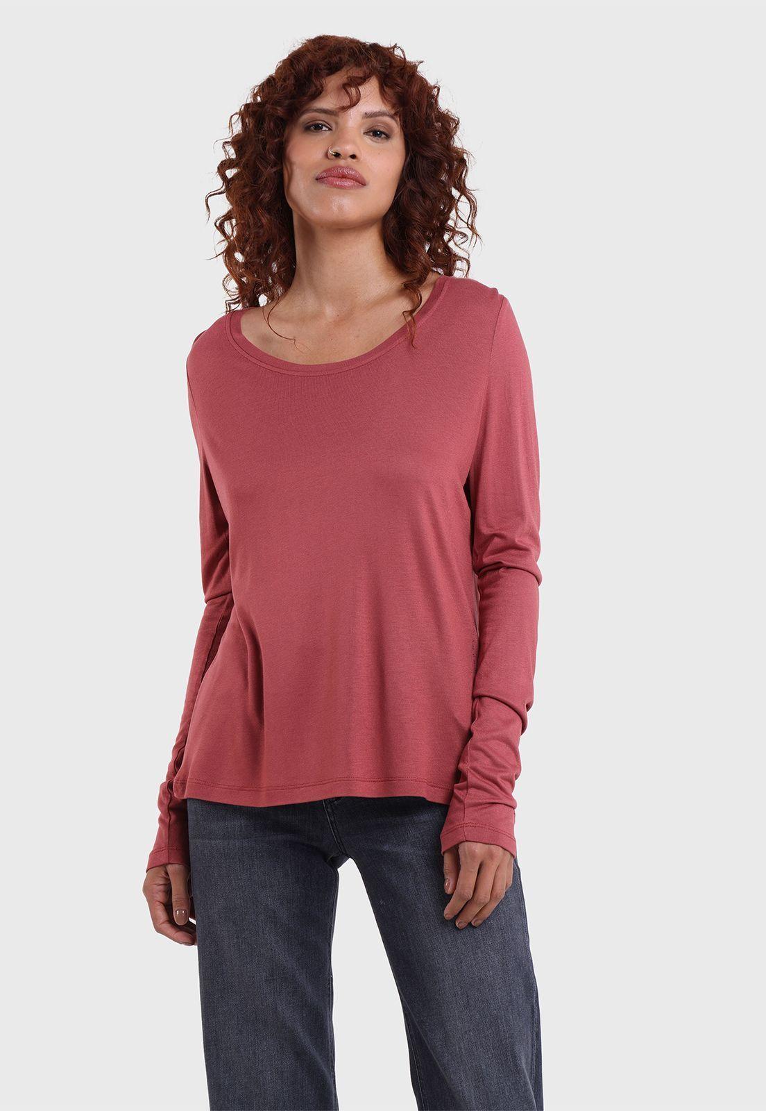 Polera De Algodon Manga Larga Mujer Esprit-0