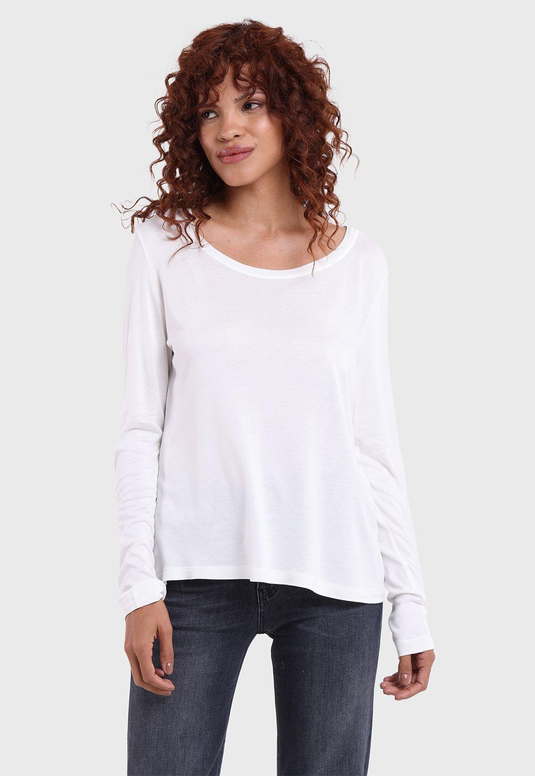 Polera De Algodon Manga Larga Mujer Esprit-0