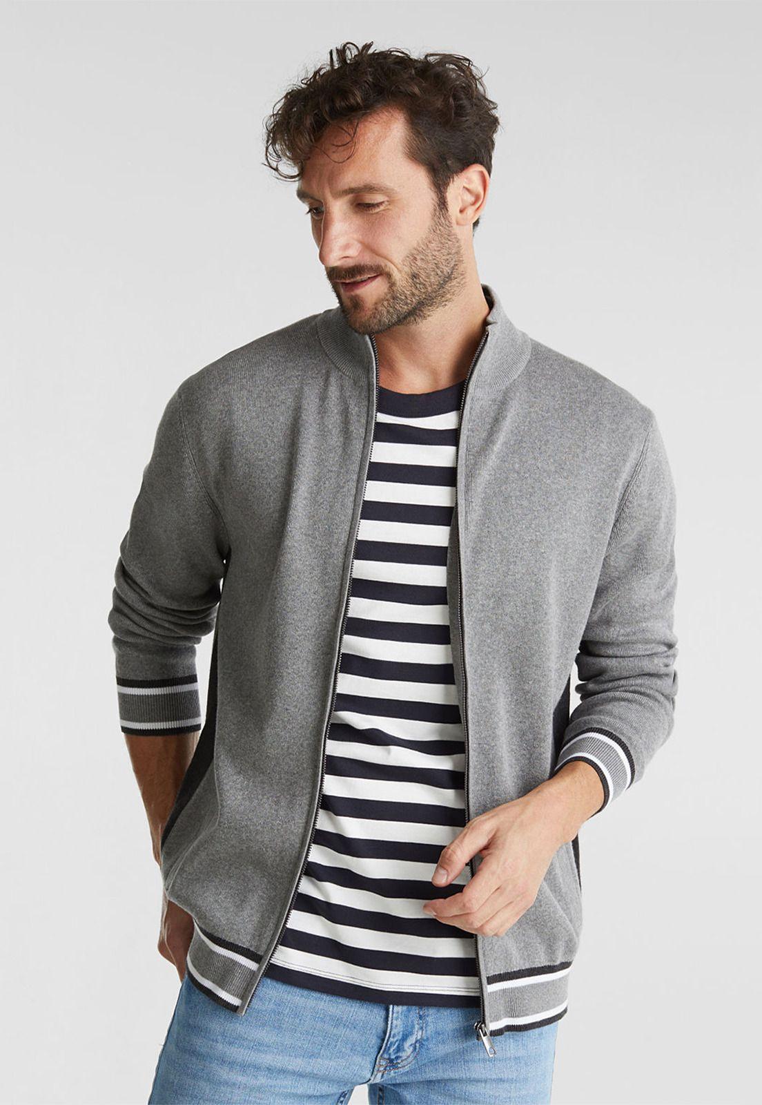Cardigan Hombre Con Cierre Esprit-0