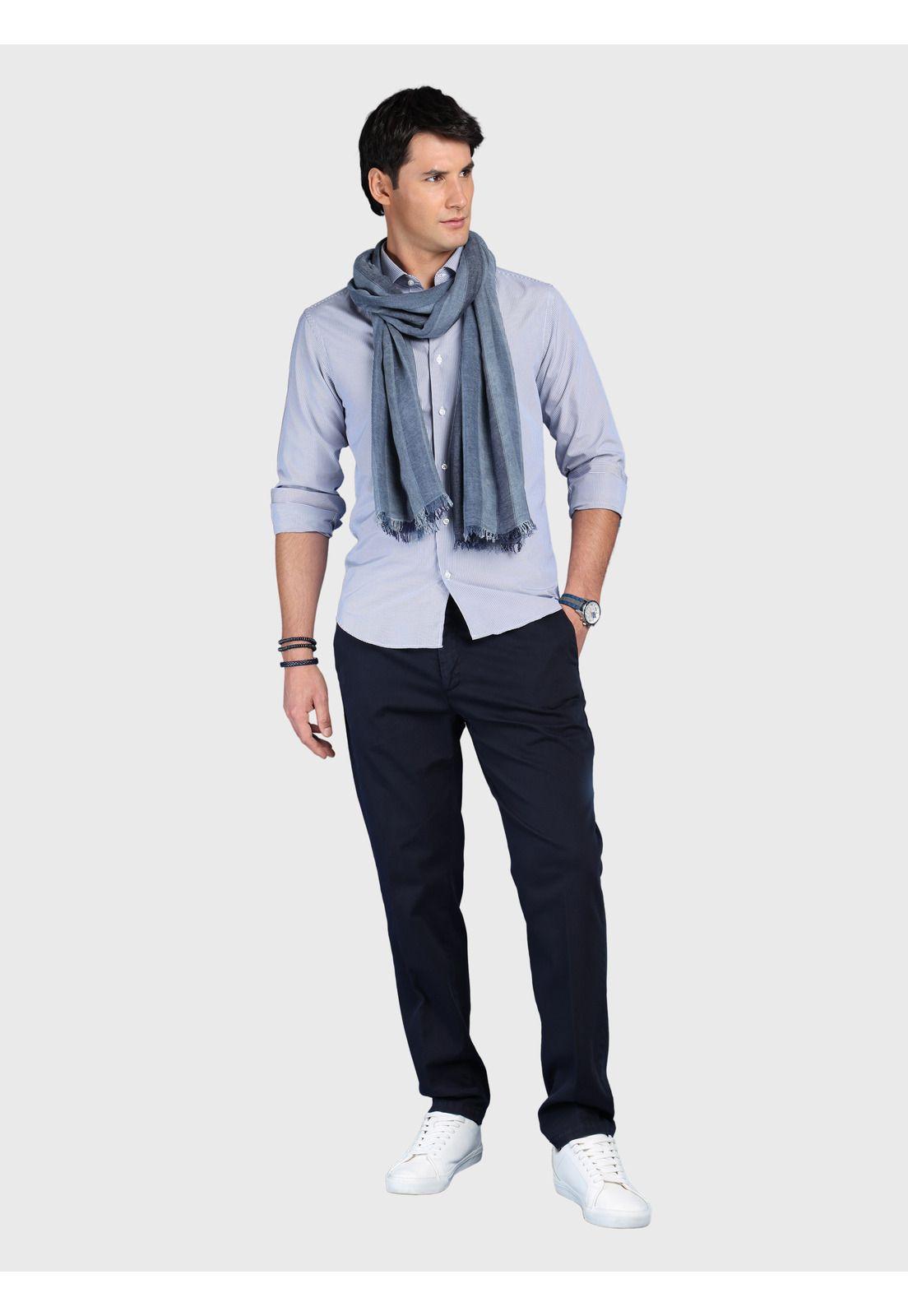 Camisa A Rayas Slim Fit Azul Arrow CMI3332AZ-3