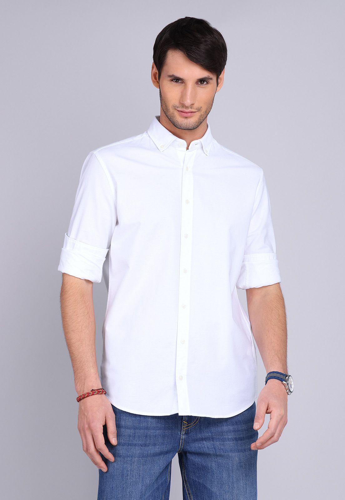 Camisa Oxford Spandex Manga Larga Arrow CM3001SBL-4