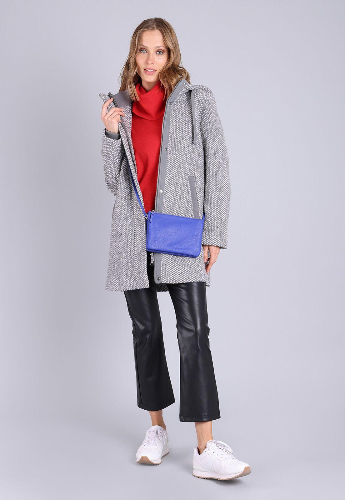 Sweater de cuello alto y remates en canalé Mujer Esprit-4