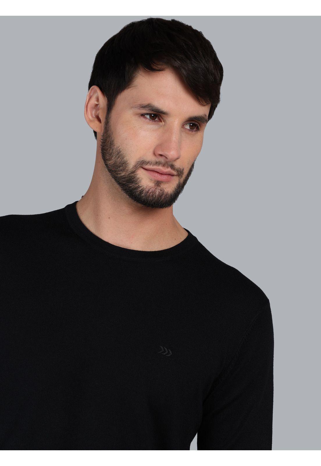 Sweater Cuello Redondo Regular Fit Negro Arrow SW33008NE-2