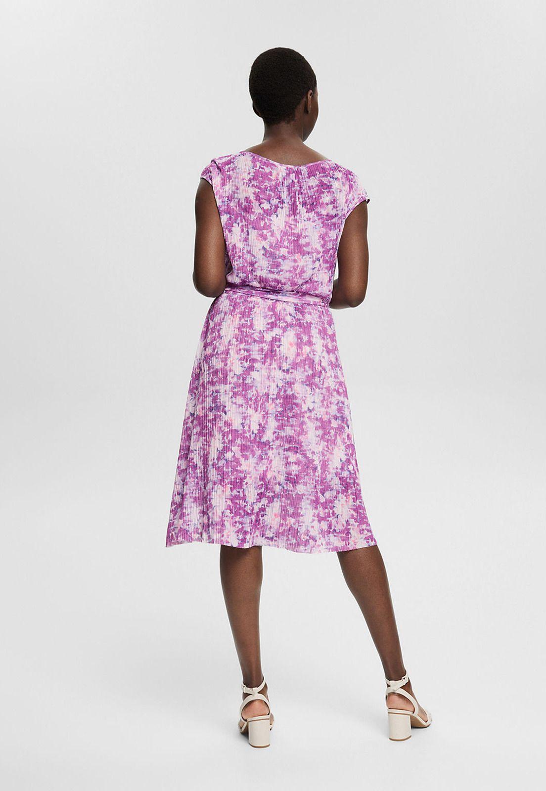 Vestido Estampado De Malla Plisada Esprit 062EO1E318-1