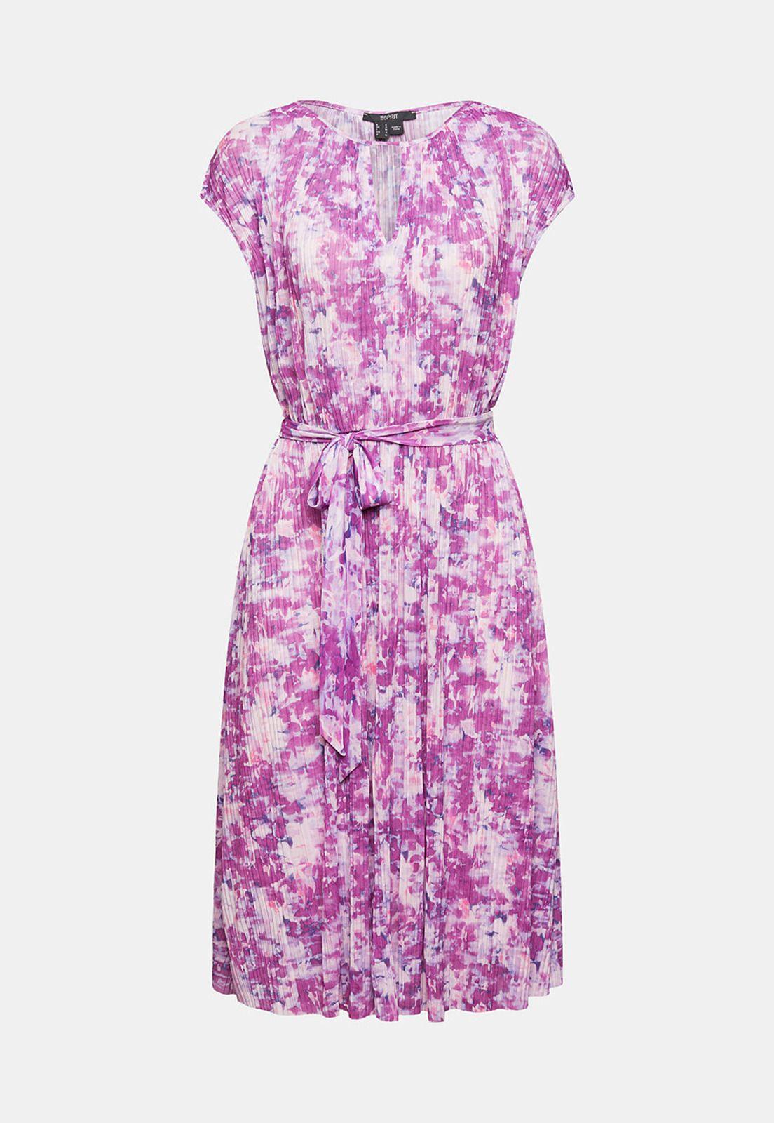 Vestido Estampado De Malla Plisada Esprit 062EO1E318-3