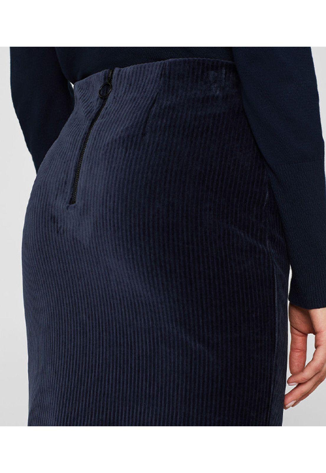 Falda de jersey con acabado de pana-1