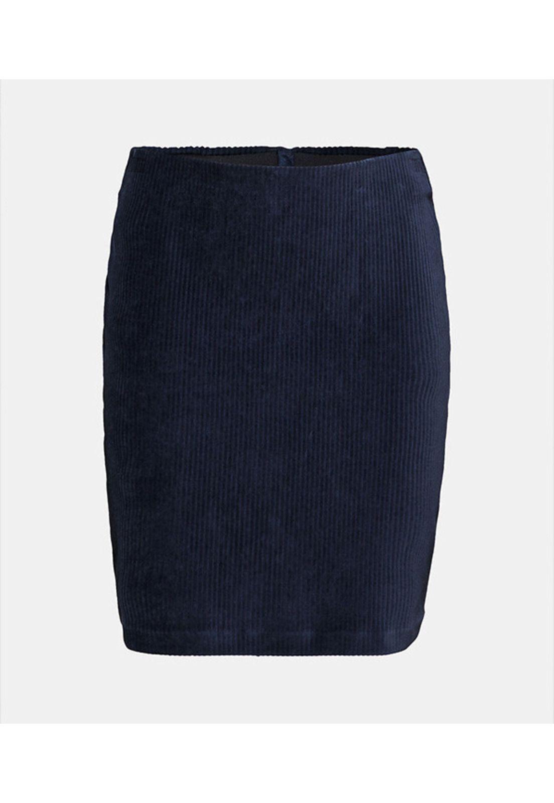 Falda de jersey con acabado de pana-7