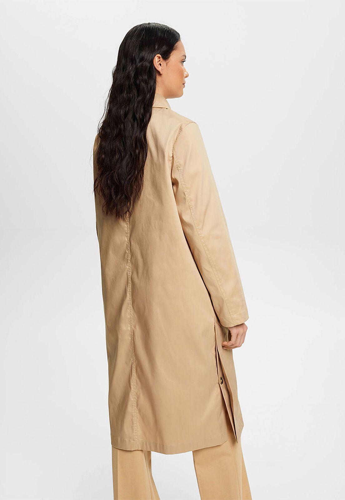 Abrigo largo con Cuello de Solapas Esprit Azul marino-1