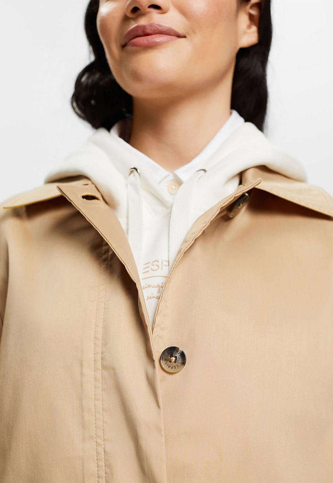 Abrigo largo con Cuello de Solapas Esprit Azul marino-2