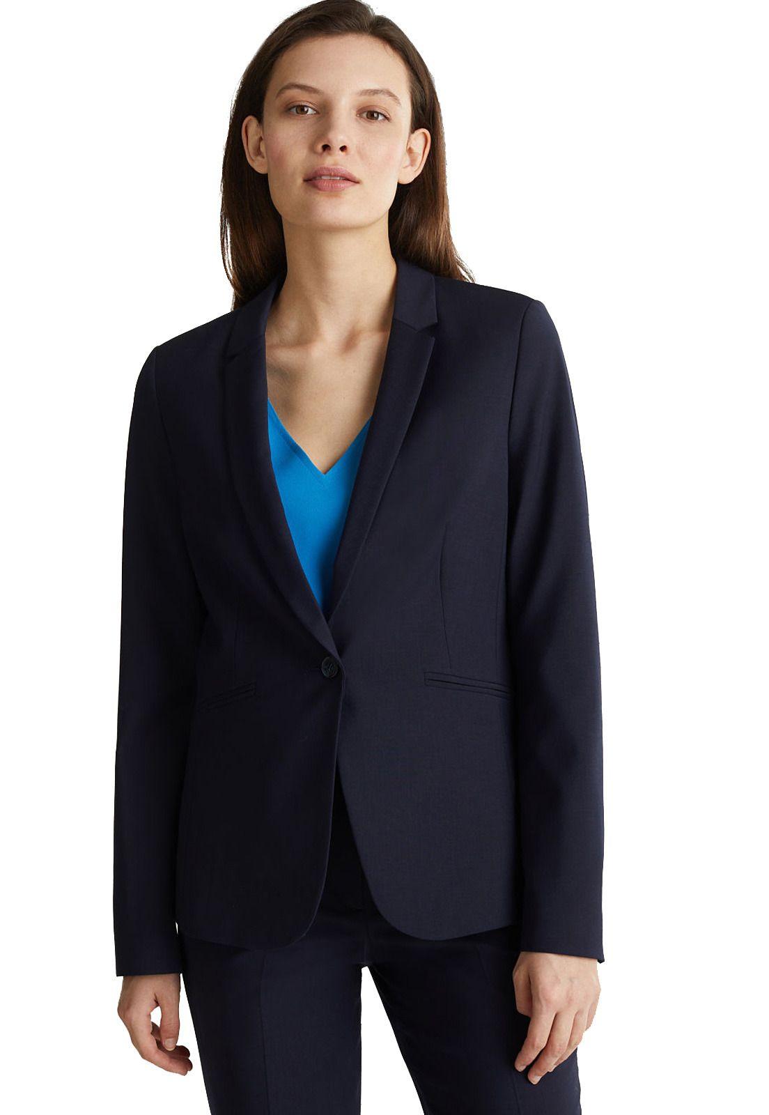 Con lana: blazer con corte entallado-5