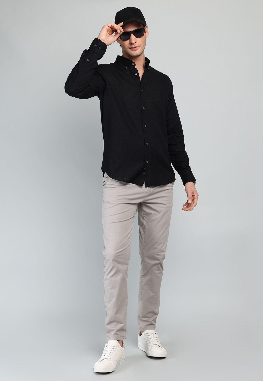 Camisa De Lino y Algodón Arrow CM32050NE-3