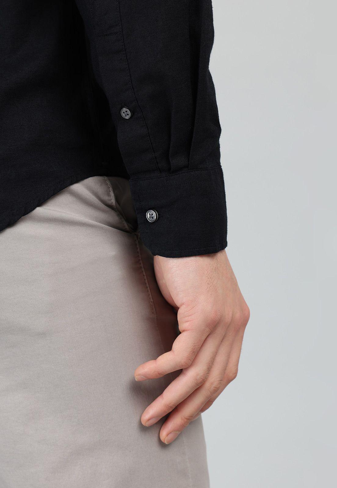 Camisa De Lino y Algodón Arrow CM32050NE-4