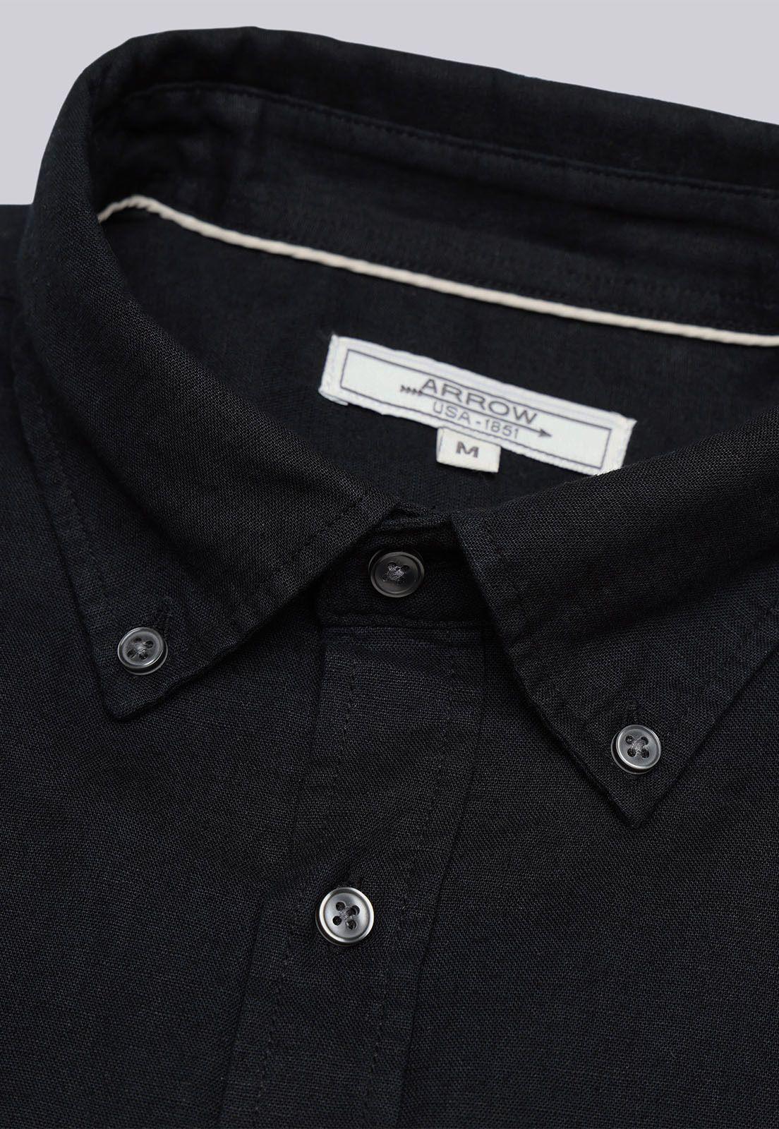 Camisa De Lino y Algodón Arrow CM32050NE-5