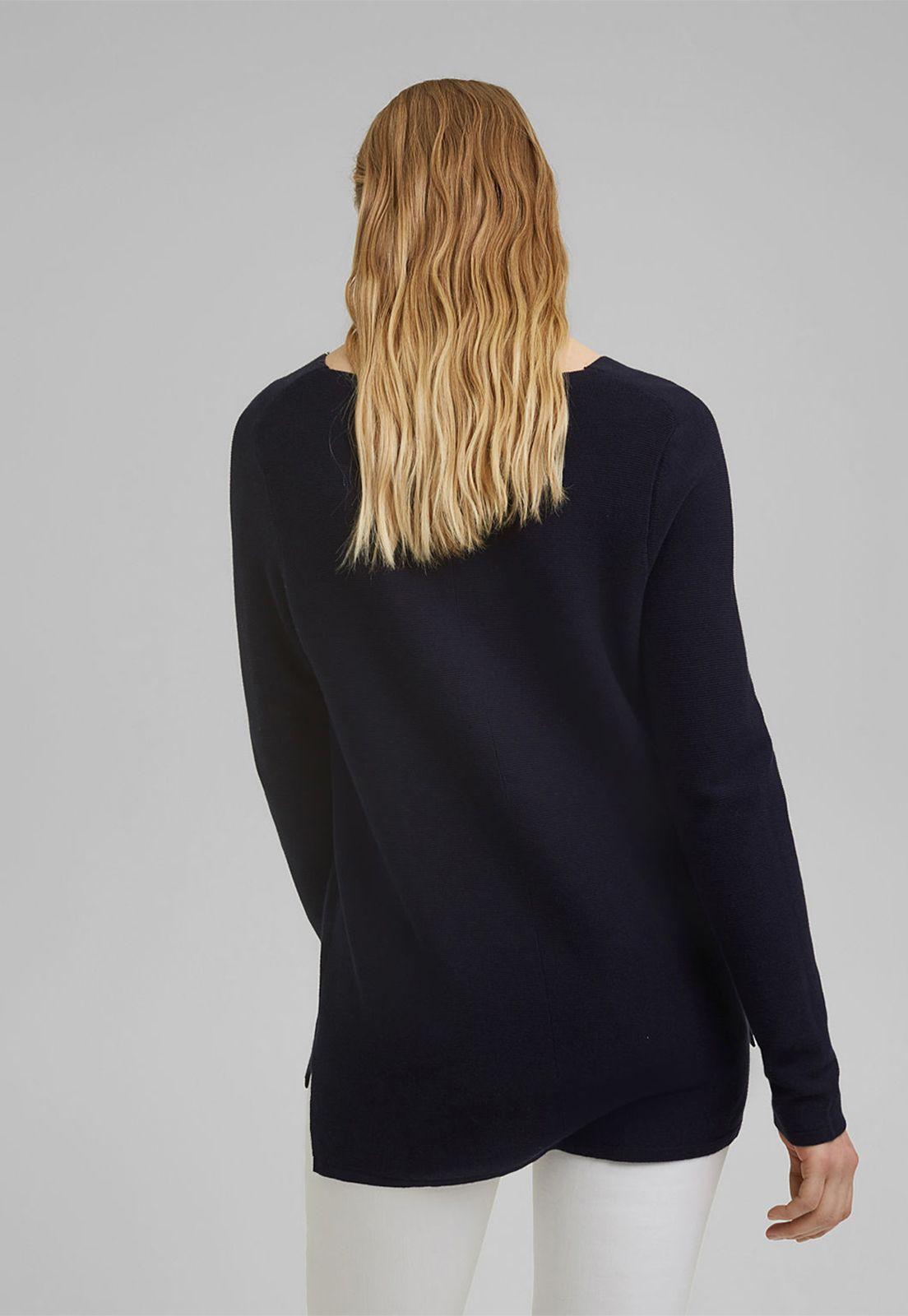 Sweater Mujer Cuello V De Algodón Ecológico Esprit-1