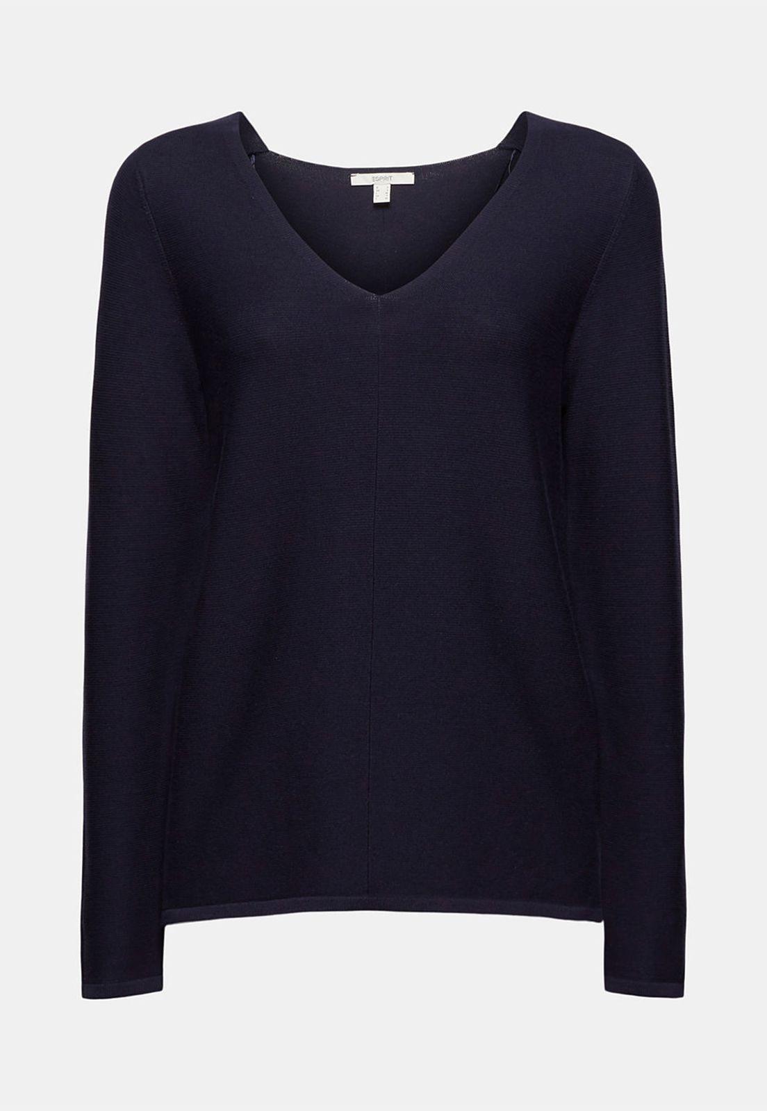 Sweater Mujer Cuello V De Algodón Ecológico Esprit-3