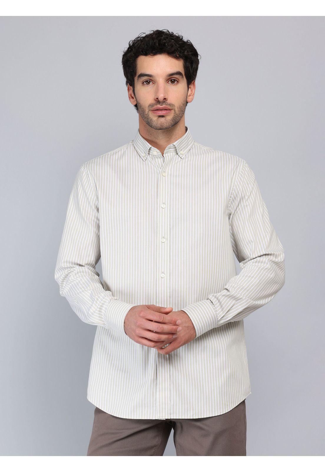 Camisa Rayas Tailored Fit Beige Piero Butti PBCIF06BE-0