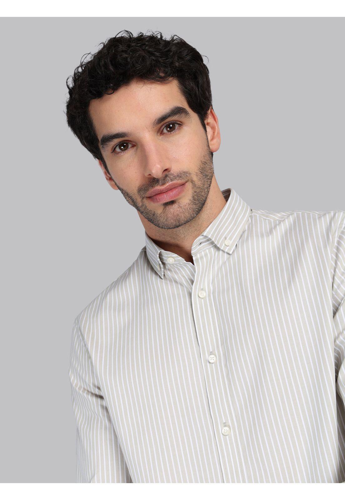 Camisa Rayas Tailored Fit Beige Piero Butti PBCIF06BE-2