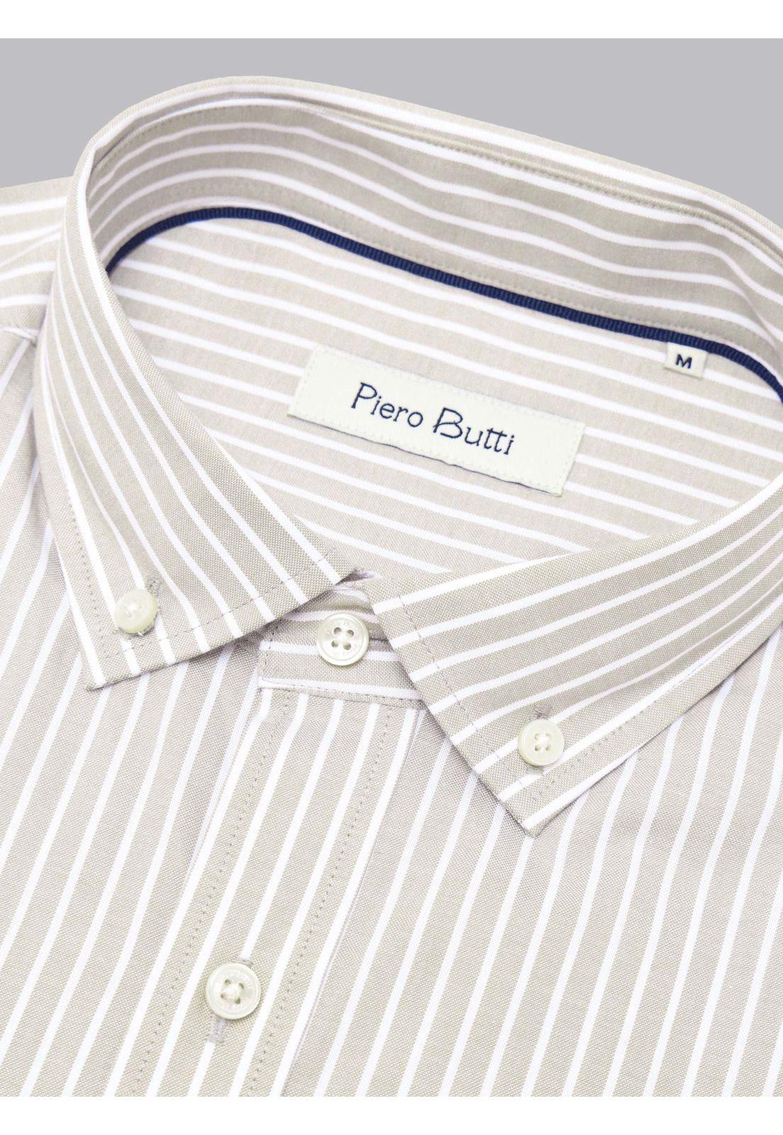 Camisa Rayas Tailored Fit Beige Piero Butti PBCIF06BE-4