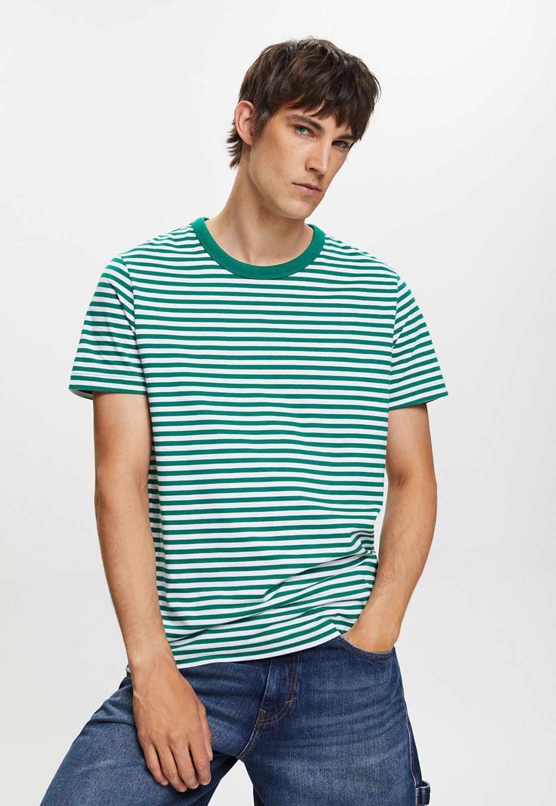 Polera Manga Corta Con Rayas Horizontales Hombre Esprit-0